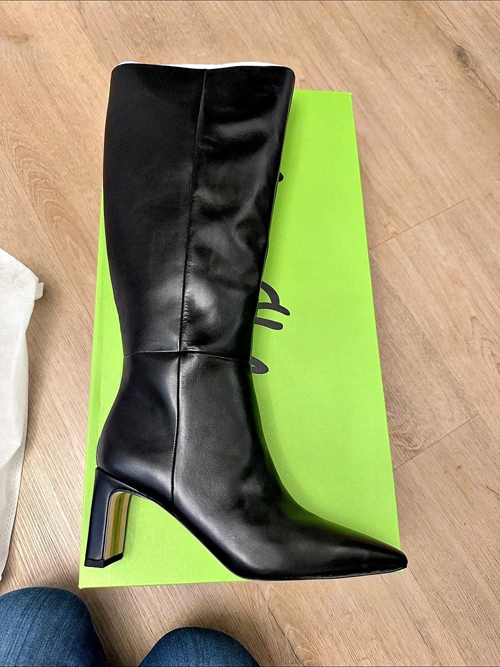 Sam Edelman Sylvia Wide Calf Knee High Boot Boots Black US 8